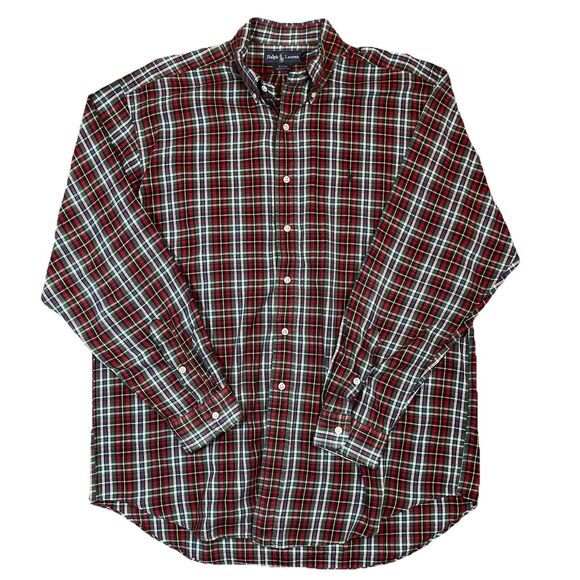 Ralph Lauren Other - Vintage Ralph Lauren Blake Red Green Plaid Button Up Long Sleeve Shirt Cotton